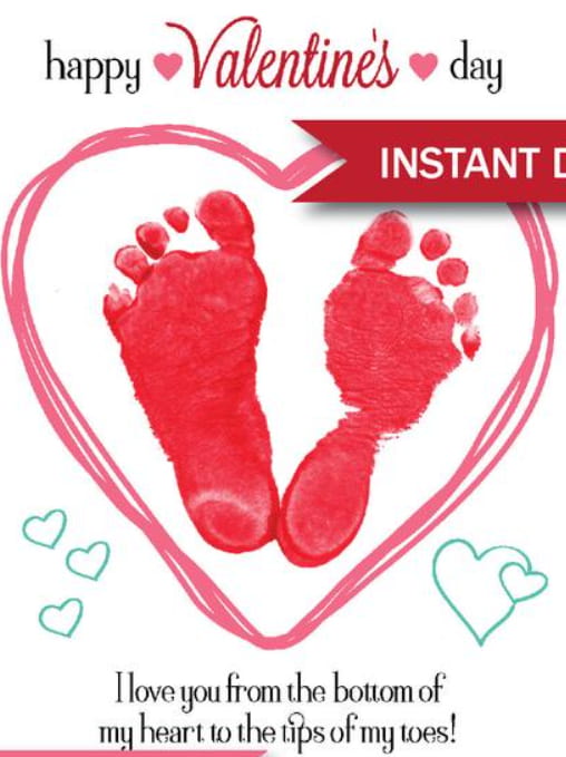 Valentine's Day Footprint Printable For Dad