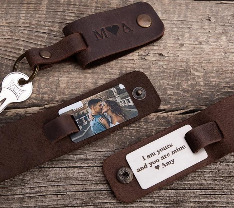 Leather Keychain Valentine Gift For Dads