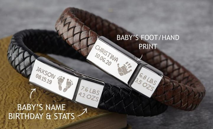 Personalized Stats Bracelet Valentine Gift From Baby To Daddy